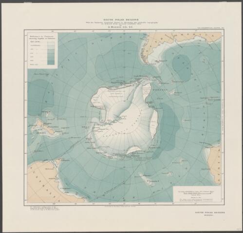 South Polar regions [cartographic material] : with the Antarctic continent drawn to illustrate the probable topography as deduced from present available data / by D. Mawson, D.Sc. B.E