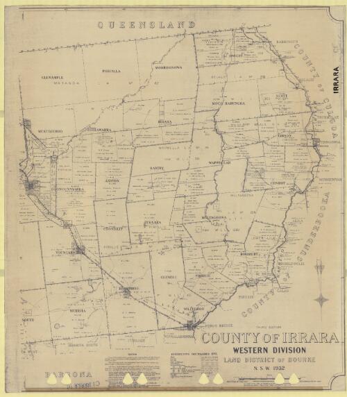County of Irrara, Western Division, Land District of Bourke, N.S.W., 1932 [cartographic material] / compiled, drawn and printed at the Department of Lands, Sydney, N.S.W