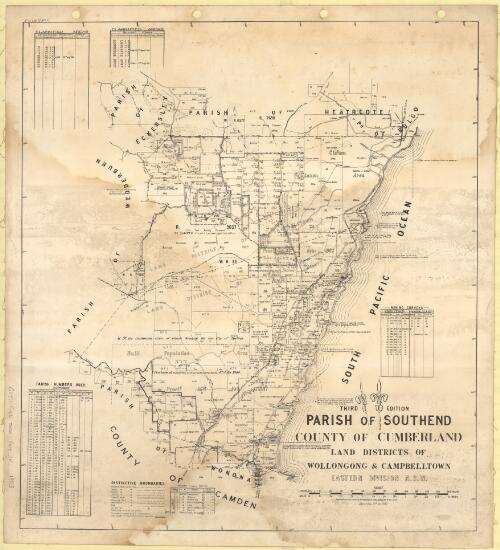 Parish of Southend, County of Cumberland [cartographic material] : Land Districts of Wollongong & Campbelltown Eastern Division N.S.W. / compiled, drawn and printed at the Department of Lands, Sydney N.S.W. Nov. 1903