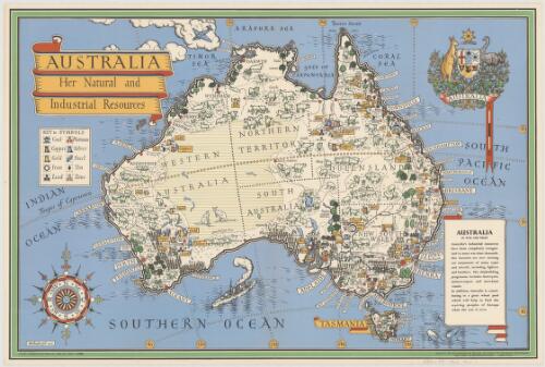 Australia, her natural and industrial resources [cartographic material] / MacDonald Gill