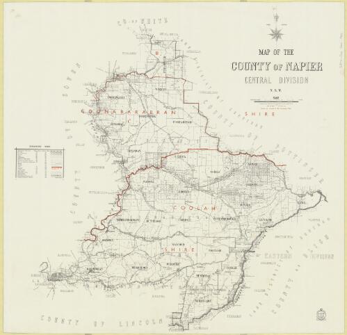 Map of the County of Napier, Central Division, N.S.W. [cartographic material]  / compiled, drawn & printed at the Department of Lands, Sydney N.S.W