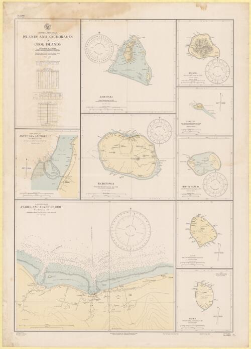 Islands and anchorages in Cook Islands, South Pacific Ocean [cartographic material] / Hydrographic Office, U.S. Navy