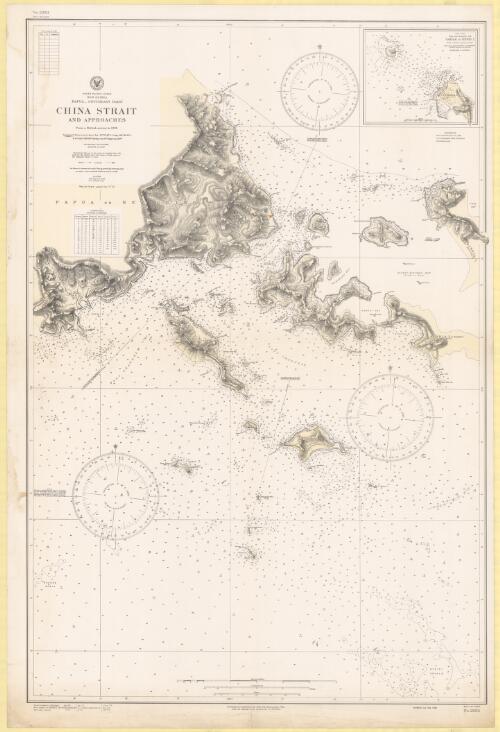 China Strait and approaches, Papua, southeast coast, New Guinea, South Pacific Ocean [cartographic material] : from a British survey in 1886 / Hydrographic Office, U.S. Navy