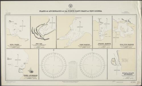 Plans of anchorages on the north east coast of New Guinea, south-west Pacific [cartographic material] / Hydrographic Office, U.S. Navy