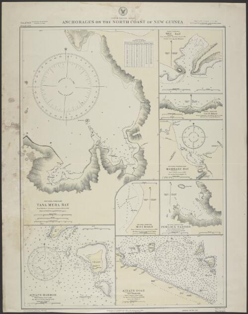 Anchorages on the north coast of New Guinea, South Pacific Ocean [cartographic material] / Hydrographic Office, U.S. Navy
