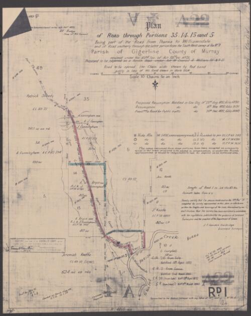 [Early road survey maps of counties Murray, Cowley and St. Vincent, New South Wales] [cartographic material]