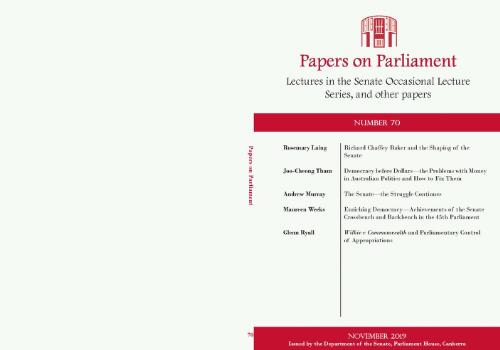 Papers on Parliament / Papers on Parliament is edited and managed by the Research Section of the Department of the Senate