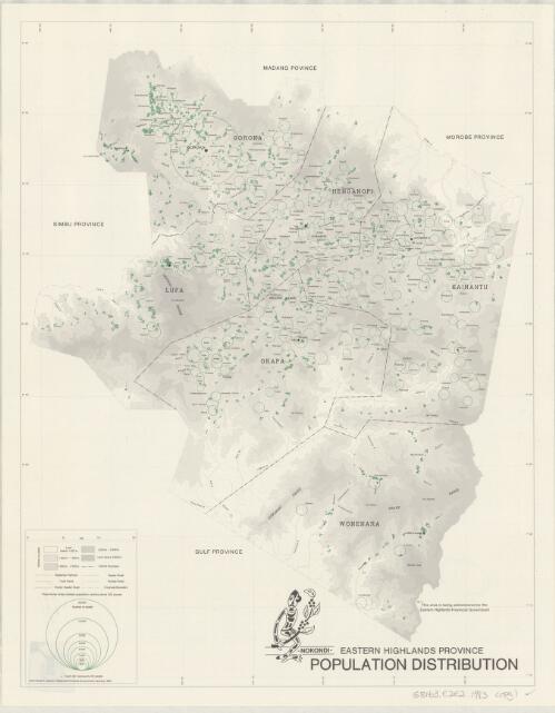 Population distribution [cartographic material] / Eastern Highlands Province