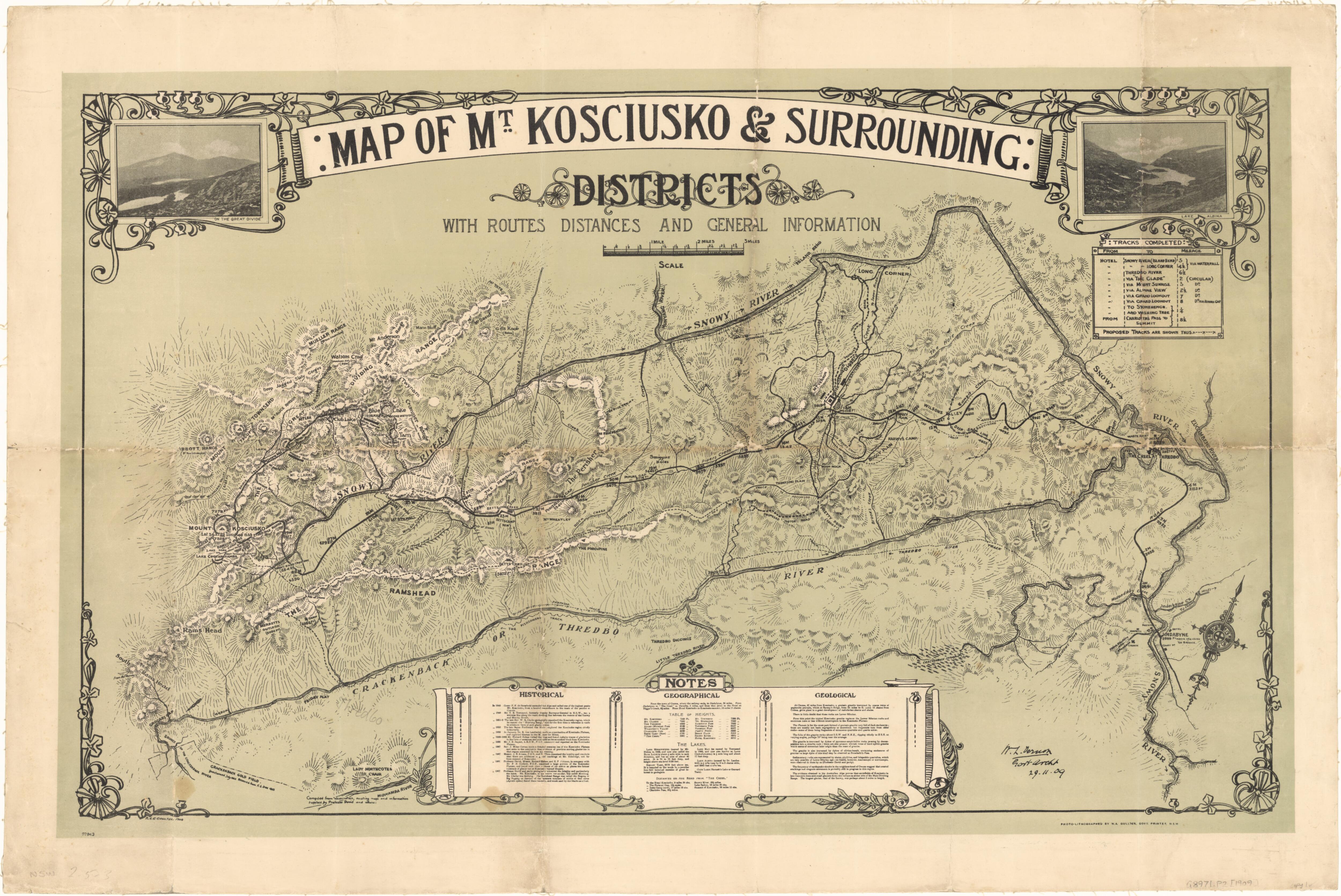 Map Of Mt Kosciusko Surrounding Districts Cartographic Material   RepresentativeImage