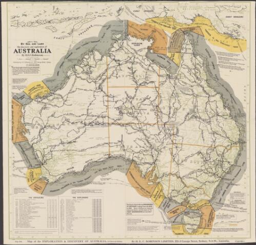 The discovery and exploration of Australia, 1519 to 1901 by sea and land [cartographic material] / compiled by H.E.C. Robinson