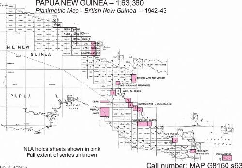 Planimetric map, British New Guinea [cartographic material] / prepared under the direction of the Chief Engineer, USASOS, SWPA