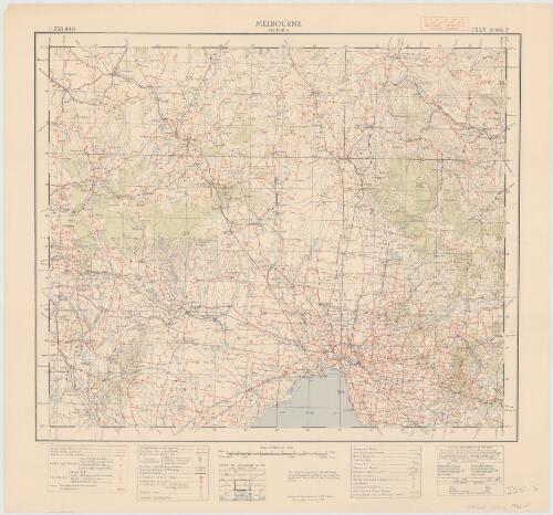 Melbourne, Victoria [cartographic material] / drawn and reproduced by L.H.Q. (Aust.) Cartographic Company, 1943