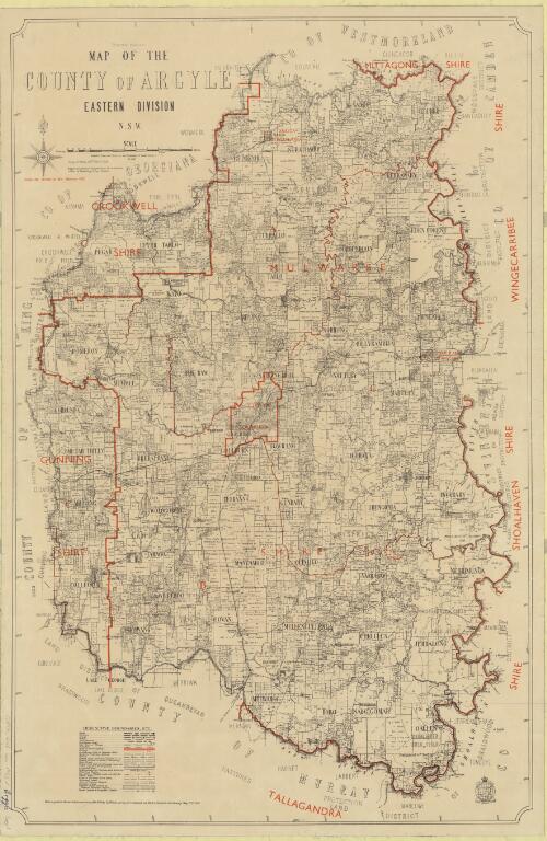 Map of the County of Argyle [cartographic material] : Eastern Division, N.S.W. / compiled, drawn and printed at the Department of Lands, Sydney, N.S.W