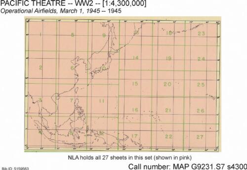 Operational airfields [cartographic material] : [Pacific Area] : March 1, 1945 : CINCPAC-CINCPOA  / reproduced by 30th Engr. Base Top. Bn. USAFCPBC