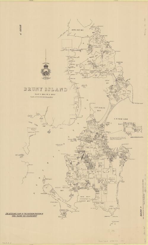 Bruny Island [cartographic material] / compiled and drawn at the Dept. of Surveys Hobart