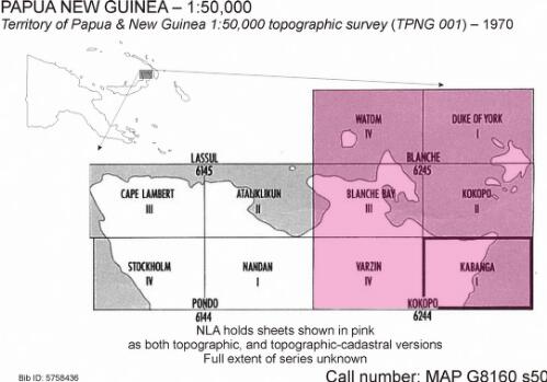Territory of Papua & New Guinea 1:50,000 topographic survey [cartographic material] / produced by QASCO (N.G.) Pty. Ltd. ; under the direction of the Director, Department of Forests, Port Moresby as part of the mapping programme for the Administration of Papua and New Guinea