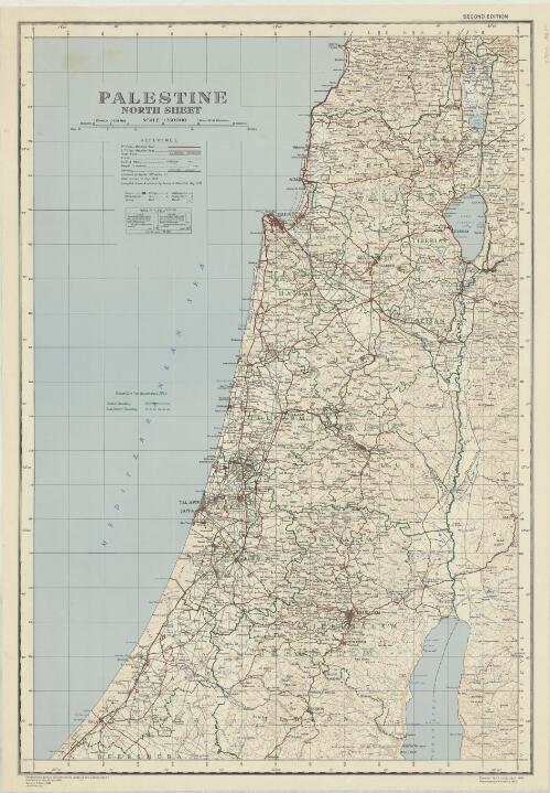 Palestine [cartographic material] : north sheet / compiled, drawn & printed by Survey of Palestine, Aug. 1944 ; reproduced by War Office, 1947