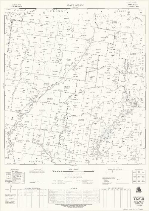 Queensland 1:25 000 series cadastral map. 9243-41, Maclagan [cartographic material] / drawn and published by the Department of Mapping and Surveying, Brisbane