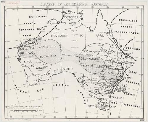 Duration of wet seasons in Australia [cartographic material] / [H.A. Hunt]