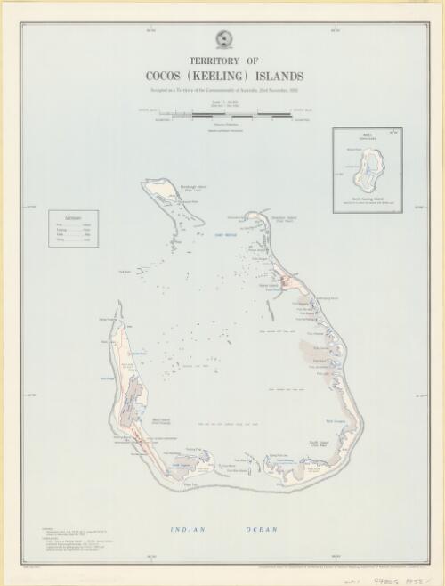 Territory of Cocos (Keeling) Islands [cartographic material] : accepted as a territory of the Commonwealth of Australia, 23rd November, 1955 / compiled and drawn for the Department of Territories by Division of National Mapping, Department of National Development