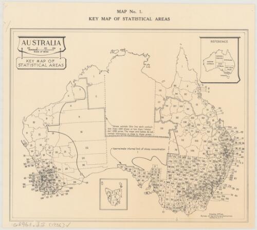 Australia [cartographic material] : key map of statistical areas / Drawing Office, Bureau of Agricultural Economics