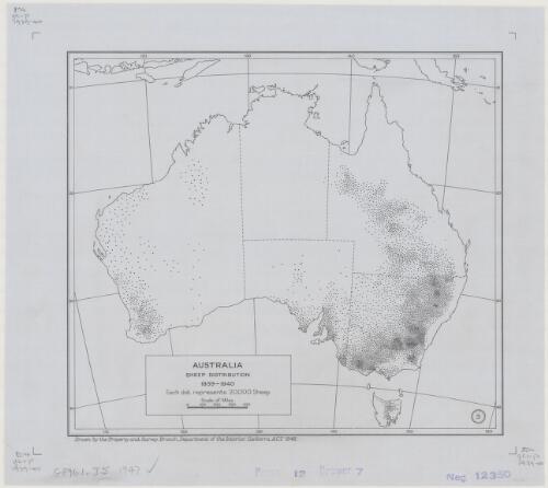 Australia, sheep distribution, 1939-1940 [cartographic material] / drawn by the Property and Survey Branch, Dept. of the Interior