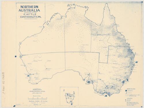 North Australia cattle distribution [cartographic material] / prepared by M. I. Dunbabin