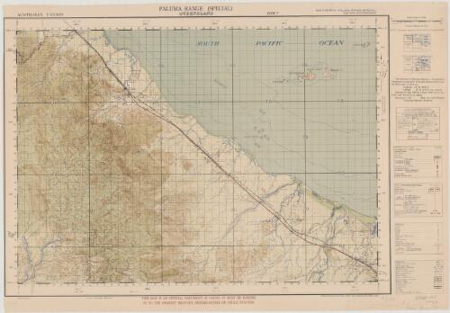 Paluma Range (special), Queensland [cartographic material] / surveyed in Aug. 1942 by 1 Aust. Field Survey Coy. R.A.E. with aid of air photos ; reproduced by 2/1 Aust. Army Topo. Survey Coy., Sept. 1942