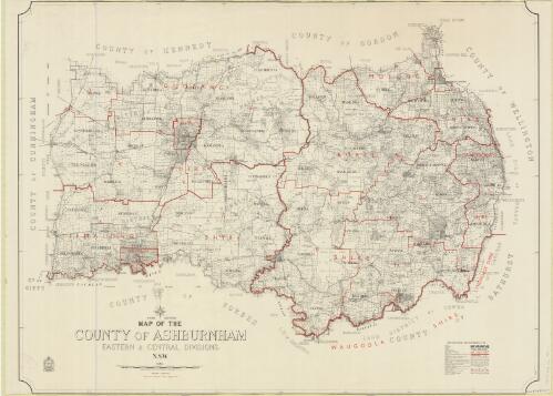 Map of the County of Ashburnham : central & eastern divisions : N.S.W. / compiled, drawn and printed at the Department of Lands, Sydney, N.S.W