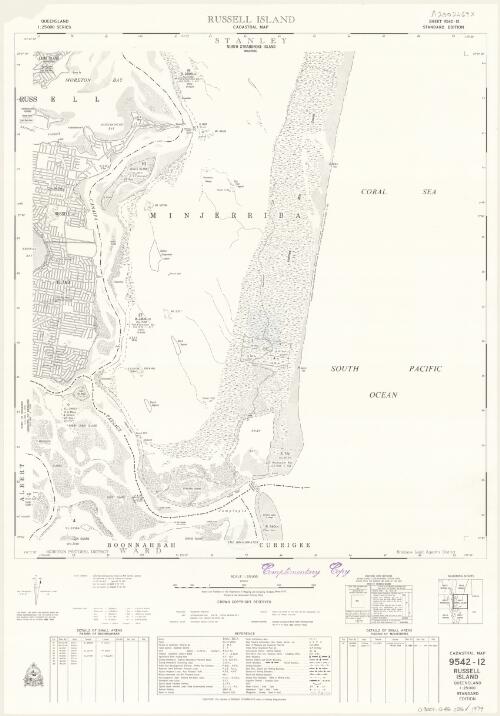 Queensland 1:25 000 series cadastral map. 9542-12, Russell Island [cartographic material] / Drawn and published by the Department of Mapping and Surveying, Brisbane