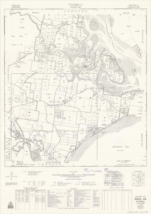 Queensland 1:25 000 series cadastral map. 9543-44, Toorbul [cartographic material] / Department of Mapping and Surveying
