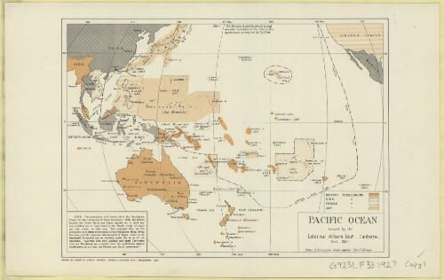 Pacific Ocean / drawn by Lands & survey Branch, Works & Railways Dept, Melbourne 1927 ; issued by the External Affairs Dept, Canberra