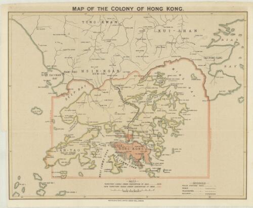 Map of the colony of Hong Kong