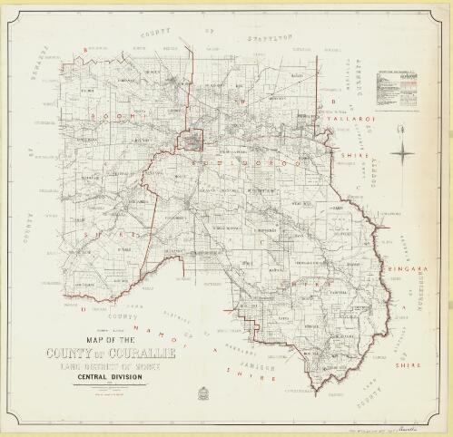Map of the County of Courallie : Land District of Moree, Central Division / compiled, drawn & printed at the Department of Lands