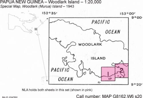 Woodlark Island / prepared under the direction of the Chief Engineer, USAFFE ; prepared and reproduced by Base Map Plant, USAFFE, May 1943