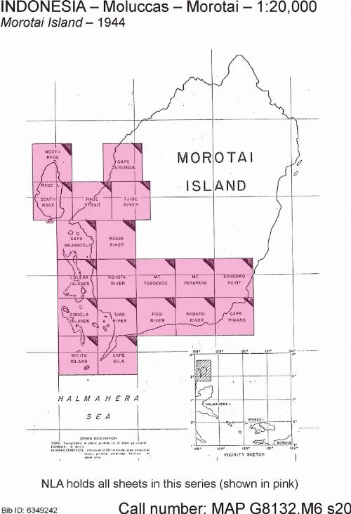 Morotai Island, special map / prepared under the direction of the Chief Engineer, GHQ, SWPA, by Base Map Plant, U.S. Army, GHQ, SWPA ; reproduced by BMP, U.S. Army, GHQ, SWPA, August 1944