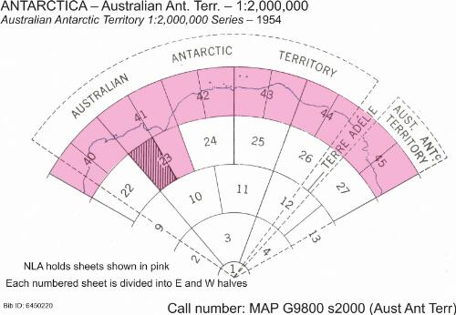 Australian Antarctic Territory 1: 2,000,000 series / produced for Antarctic Division, Department of External Affairs by Division of National Mapping, Department of National Development, Canberra, A.C.T. August 1958