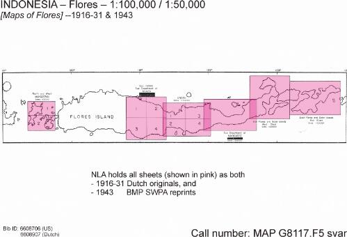[Maps of Flores] / prepared and reproduced from a Dutch map dated ... , by the Base Map Plant, USASOS, SWPA, ... 1943