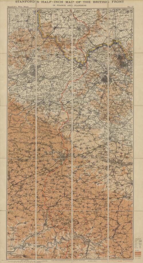 Stanford's half-inch map of the British front : in France and Flanders