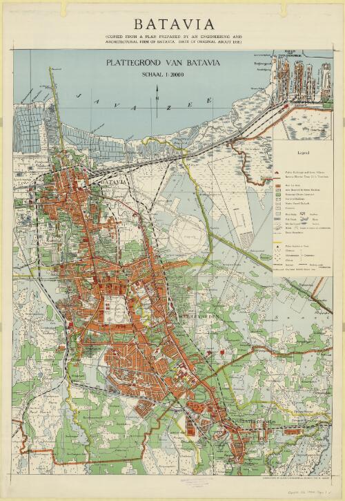 Batavia : (copied from a plan prepared by an engineering and architectural firm of Batavia. Date of original about 1938) / corrections by Allied Geographical Section