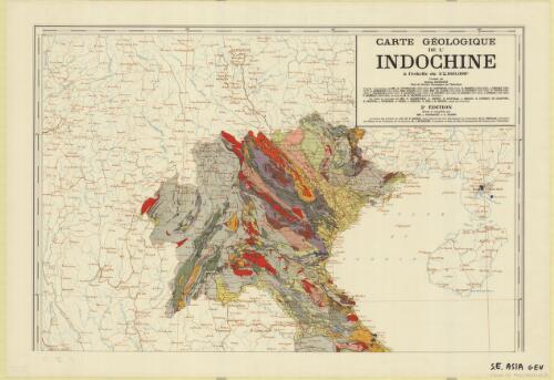 Carte geologique de L'Indochine Francaise / dressée par Jacques Fromaget, Chef du Service Géologique de l'Indochine
