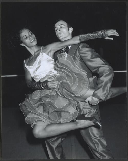 Dance North performance of A Moon of our own, choreographed by Cheryl Stock and performed by Brett Daffy and Bernadette Walong, 1991 [picture] / Ned Kelly