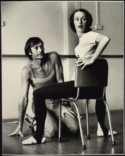 Portrait of dancers Keith Little and Julia Cotton, Ballet Australia Choreographic Seminar, 1973 [picture] / Leonie Vining Brown