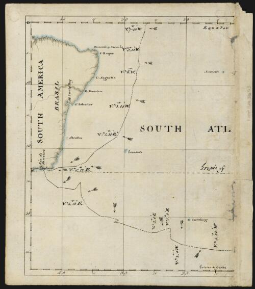 [Chart of the South Atlantic with the track of the Sirius] [cartographic material]
