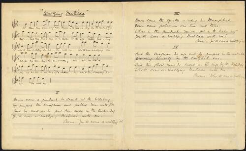 Waltzing Matilda manuscript notated by Christina Macpherson (the Bartlam-Roulston manuscript), circa 1895 [music]