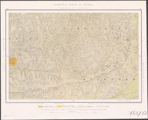 Geological Survey of Victoria. No. 40 : N.W., County of Evelyn [cartographic material] / surveyed by R.A. Moon, Field Geologist under the supervision of R.A.F. Murray, Govt. Geologist ; lithd. by J.M. Coakley