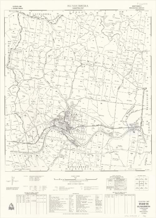 Queensland 1:25 000 series cadastral map. 9146-14, Mundubbera [cartographic material] / Drawn and published by the Department of Mapping and Surveying, Brisbane