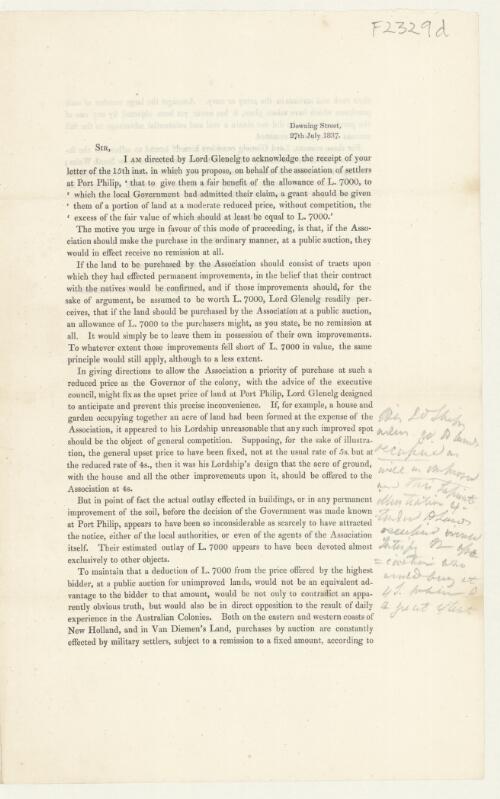 Copy letter James Stephen ... to John Spottiswoode ... [dated] 27th July 1837