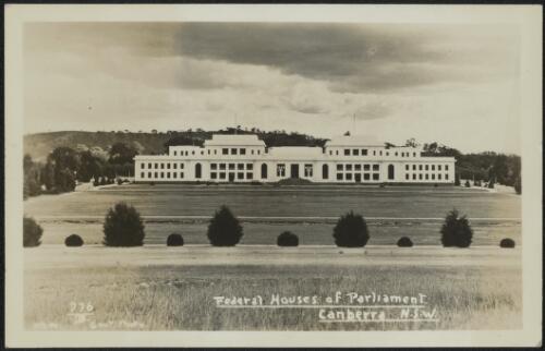 Federal Parliament House, Canberra, approximately 1940