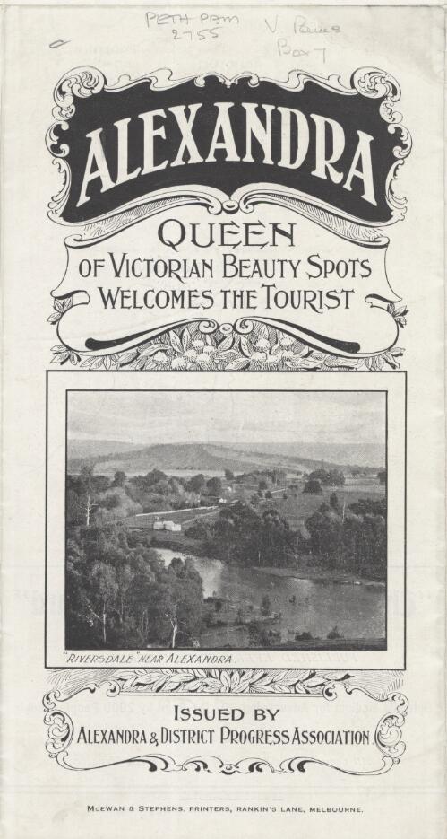 Alexandra, queen of Victorian beauty spots, welcomes the tourist / issued by Alexandra & District Progress Association